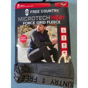 Free Country Microtech Heat Force Grid Fleece Mens Base Layer Pant XL Rocky Gray